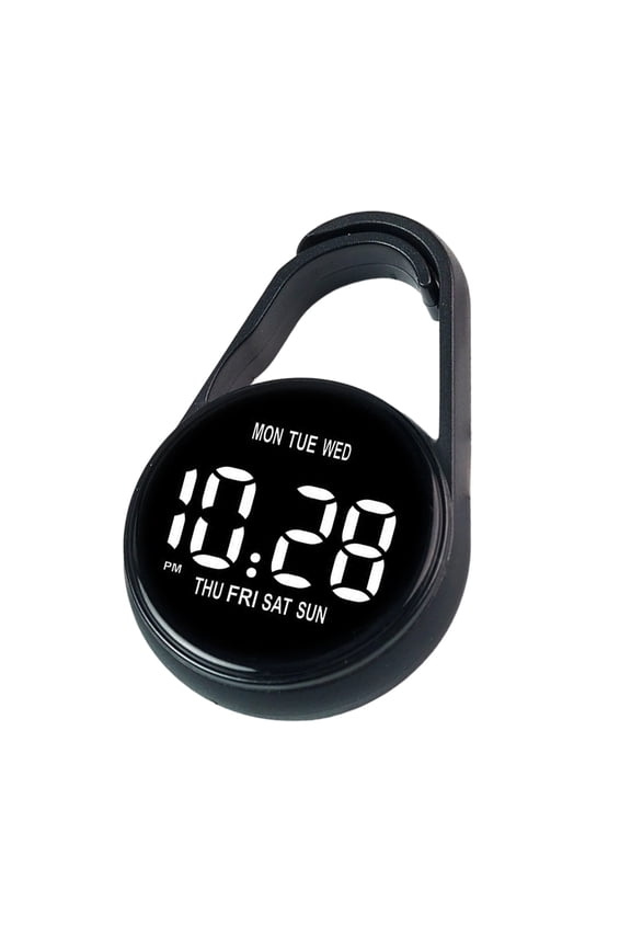 Touch Control Digital Pocket Watch Keychain Clip For Students Accurate Time LED Display Electronic Clock Accessories