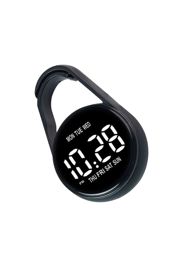 Touch Control Digital Pocket Watch LED Display Clip for Students Backpacks