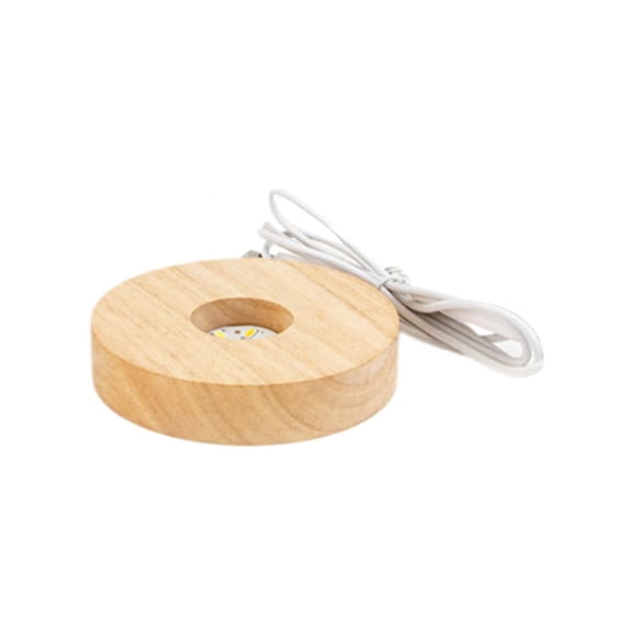 Touch Control LED Display Base Warm Wooden Base For Showcasing Collectibles USB Powered Anti Slip
