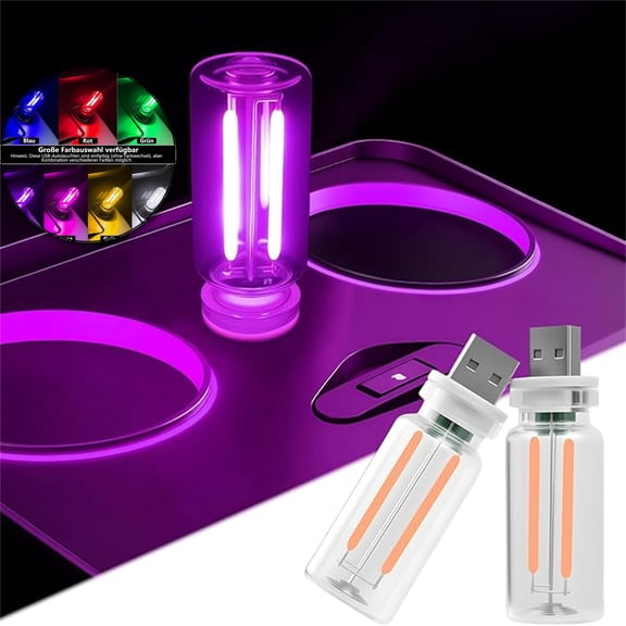 Touch Control LED Night Light - Mini USB Lamp with Multi-Color Ambient Lights, Atmosphere Lights for Car, Dimmable