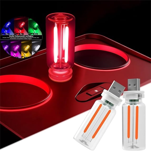 Touch Control LED Night Light - Mini USB Lamp with Multi-Color Ambient Lights, Atmosphere Lights for Car, Dimmable