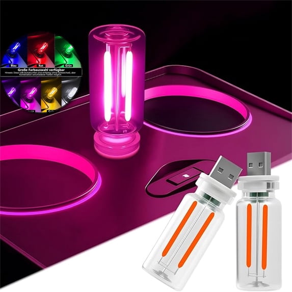 Touch Control LED Night Light - Mini USB Lamp with Multi-Color Ambient Lights, Atmosphere Lights for Car, Dimmable