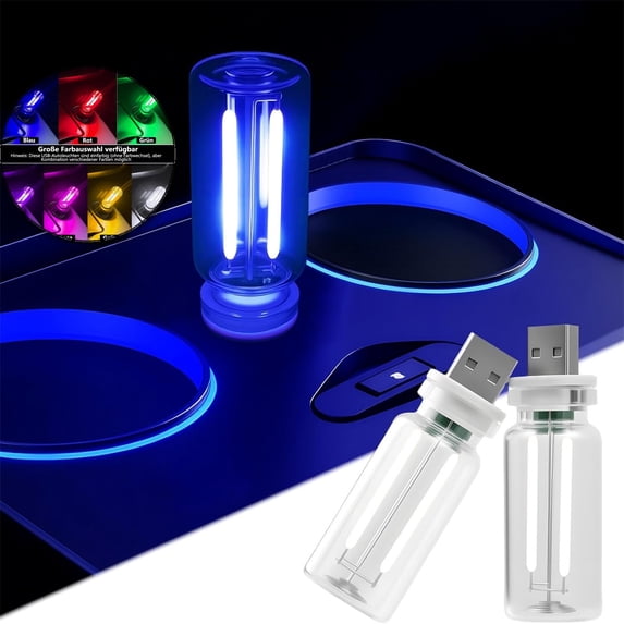 Touch Control LED Night Light - Mini USB Lamp with Multi-Color Ambient Lights, Atmosphere Lights for Car, Dimmable