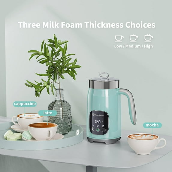 Touch Control Milk Frother with Variable Temp and Froth Thickness, 14.1OZ/400ML for Latte, Hot Chocolate, Warm Milk