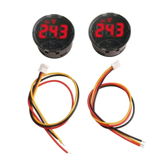 Touch Control Round Digital Voltmeter Dual Pack for Easy Voltage Monitoring