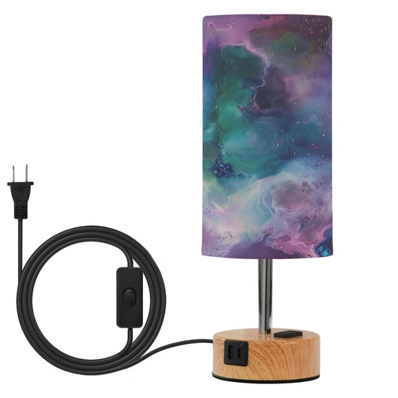 Touch Control Table Lamp with LED Bulb Bedside Lamp for Bedroom Living Room Abstract Nebula