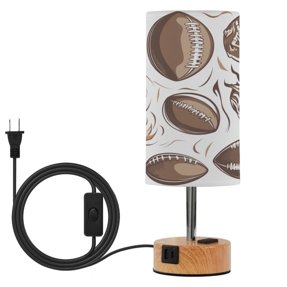 Touch Control Table Lamp with LED Bulb Bedside Lamp for Bedroom Living Room American Football and Helmets