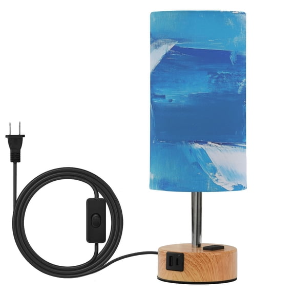 Touch Control Table Lamp with LED Bulb Bedside Lamp for Bedroom Living Room An Acrylic on Canvas Painting