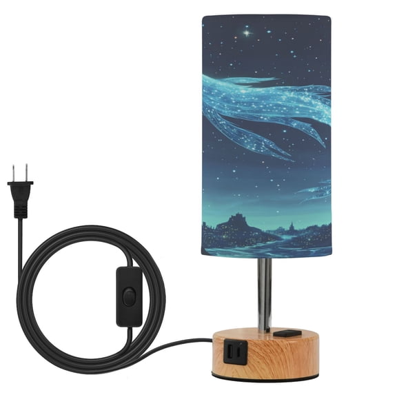 Touch Control Table Lamp with LED Bulb Bedside Lamp for Bedroom Living Room Ancient Sea Creature