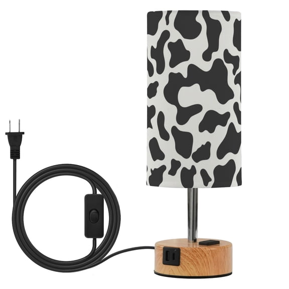 Touch Control Table Lamp with LED Bulb Bedside Lamp for Bedroom Living Room Black Teardrop Pattern