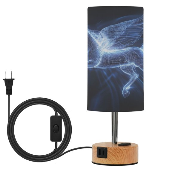 Touch Control Table Lamp with LED Bulb Bedside Lamp for Bedroom Living Room Blue Light Effect Pegasus