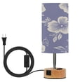 thumbnail image 1 of Touch Control Table Lamp with LED Bulb Bedside Lamp for Bedroom Living Room Blue and White Floral, 1 of 8