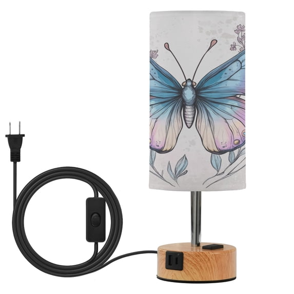Touch Control Table Lamp with LED Bulb Bedside Lamp for Bedroom Living Room Butterfly