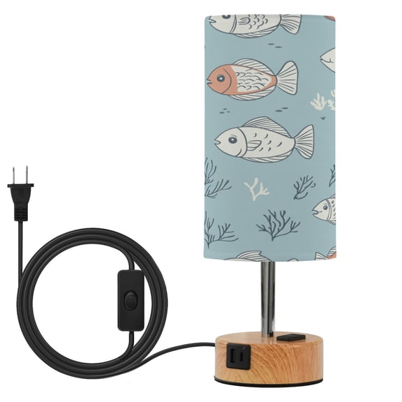 Touch Control Table Lamp with LED Bulb Bedside Lamp for Bedroom Living Room Cartoon Fish