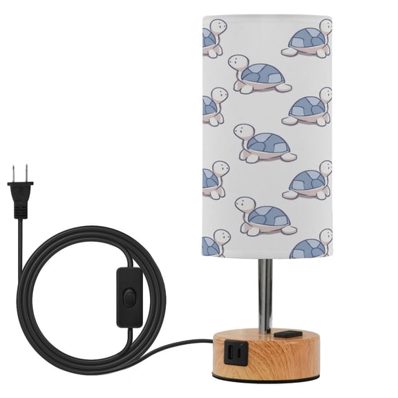 Touch Control Table Lamp with LED Bulb Bedside Lamp for Bedroom Living Room Cartoon Turtle Pattern