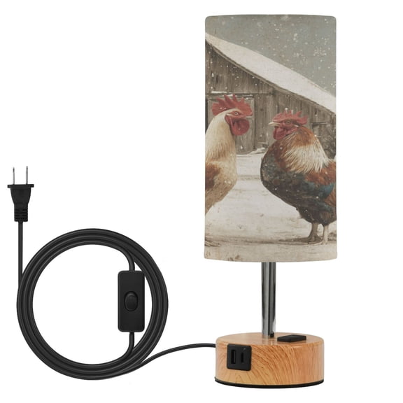 Touch Control Table Lamp with LED Bulb Bedside Lamp for Bedroom Living Room Chicken and Rooster
