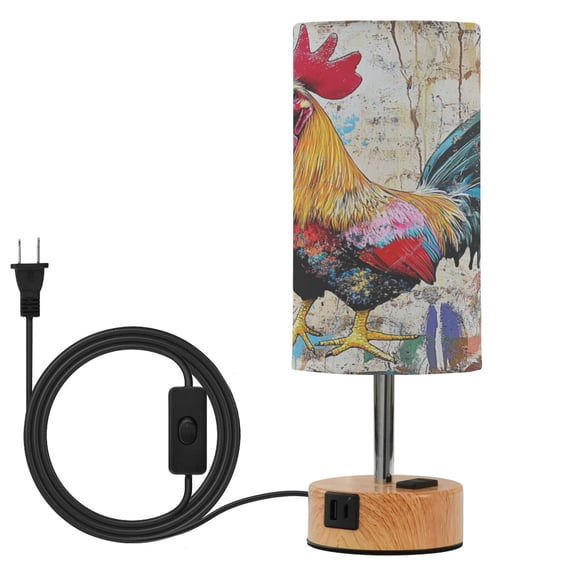 Touch Control Table Lamp with LED Bulb Bedside Lamp for Bedroom Living Room Colorful Rooster