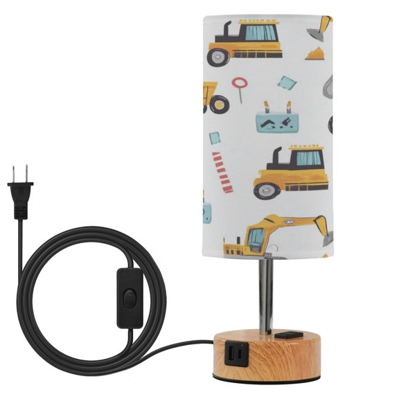 Touch Control Table Lamp with LED Bulb Bedside Lamp for Bedroom Living Room Construction Trucks and Excavators