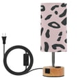 thumbnail image 1 of Touch Control Table Lamp with LED Bulb Bedside Lamp for Bedroom Living Room Creamy Pink Leopard Print, 1 of 8