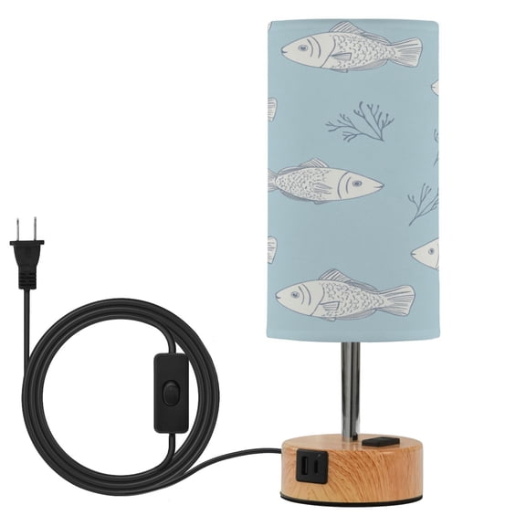 Touch Control Table Lamp with LED Bulb Bedside Lamp for Bedroom Living Room Cute Fish Pattern