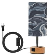 Touch Control Table Lamp with LED Bulb Bedside Lamp for Bedroom Living Room Digital Waves Pattern
