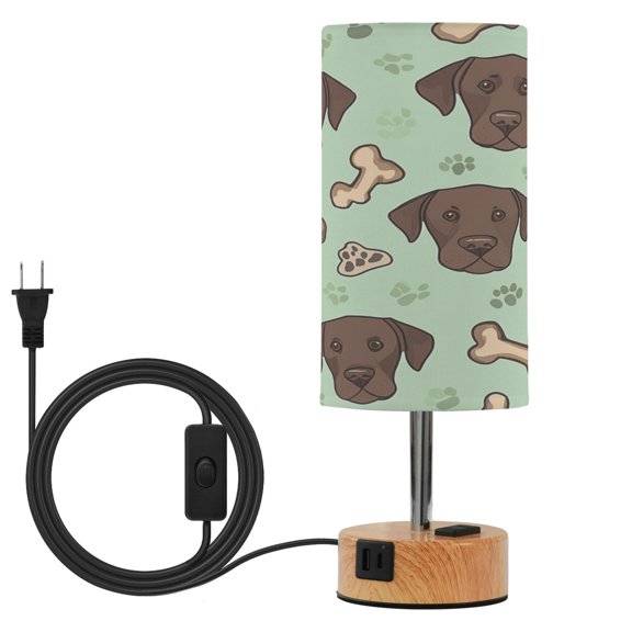 Touch Control Table Lamp with LED Bulb Bedside Lamp for Bedroom Living Room Dog Head and Bone