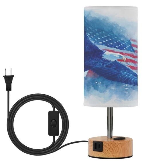 Touch Control Table Lamp with LED Bulb Bedside Lamp for Bedroom Living Room Eagle with Outstretched Wings