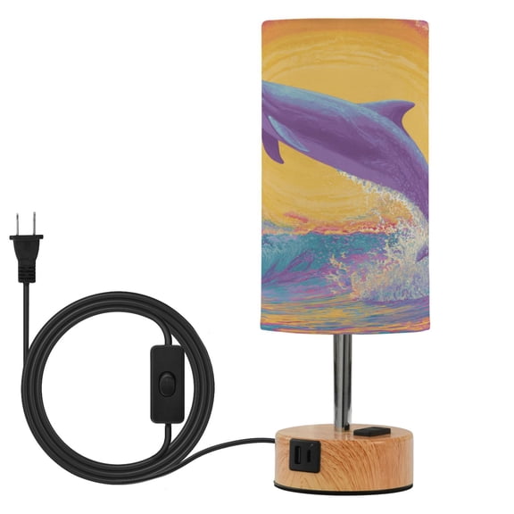 Touch Control Table Lamp with LED Bulb Bedside Lamp for Bedroom Living Room Energy Full Dolphins