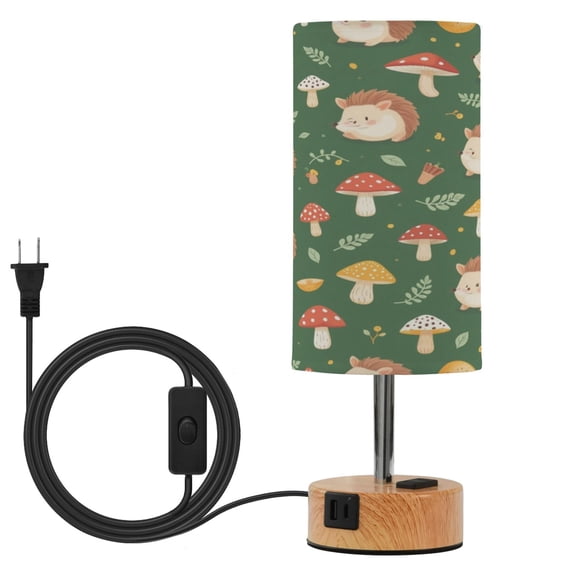 Touch Control Table Lamp with LED Bulb Bedside Lamp for Bedroom Living Room Light Brown Hedgehog Design