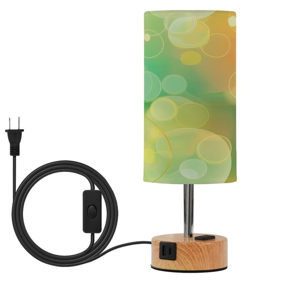Touch Control Table Lamp with LED Bulb Bedside Lamp for Bedroom Living Room Light Yellow Round