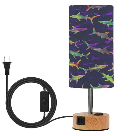 Touch Control Table Lamp with LED Bulb Bedside Lamp for Bedroom Living Room Neon Colors Sharks