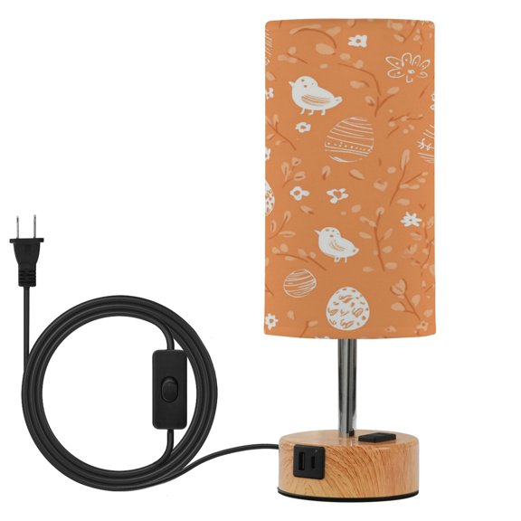 Touch Control Table Lamp with LED Bulb Bedside Lamp for Bedroom Living Room Orange Element