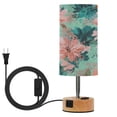 thumbnail image 1 of Touch Control Table Lamp with LED Bulb Bedside Lamp for Bedroom Living Room Pink Abstract Floral Patterns, 1 of 8