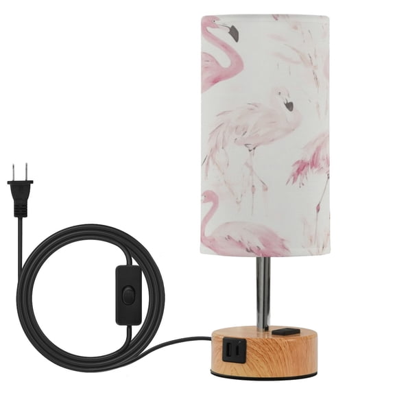 Touch Control Table Lamp with LED Bulb Bedside Lamp for Bedroom Living Room Pink Flamingos