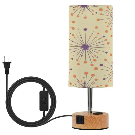 Touch Control Table Lamp with LED Bulb Bedside Lamp for Bedroom Living Room Purple Sparkler Elements