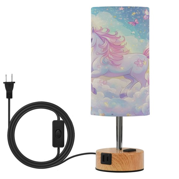 Touch Control Table Lamp with LED Bulb Bedside Lamp for Bedroom Living Room Rainbow Colors Unicorn