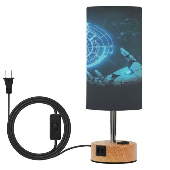 Touch Control Table Lamp with LED Bulb Bedside Lamp for Bedroom Living Room Robot Hand