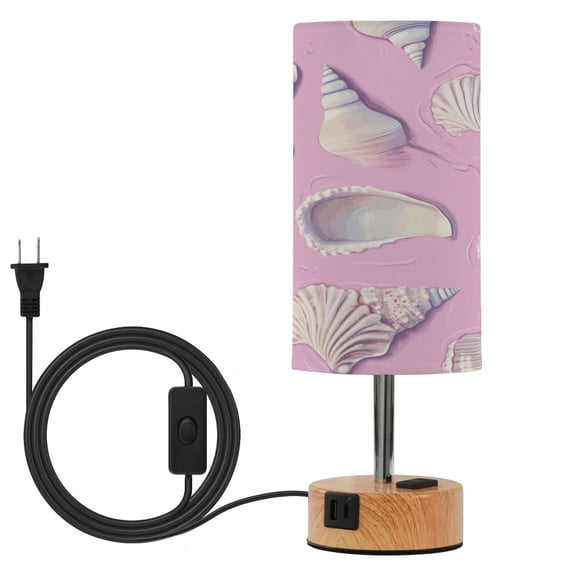 Touch Control Table Lamp with LED Bulb Bedside Lamp for Bedroom Living Room Seashells and Conch Shells