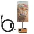 thumbnail image 1 of Touch Control Table Lamp with LED Bulb Bedside Lamp for Bedroom Living Room Small Highland Cattle, 1 of 8