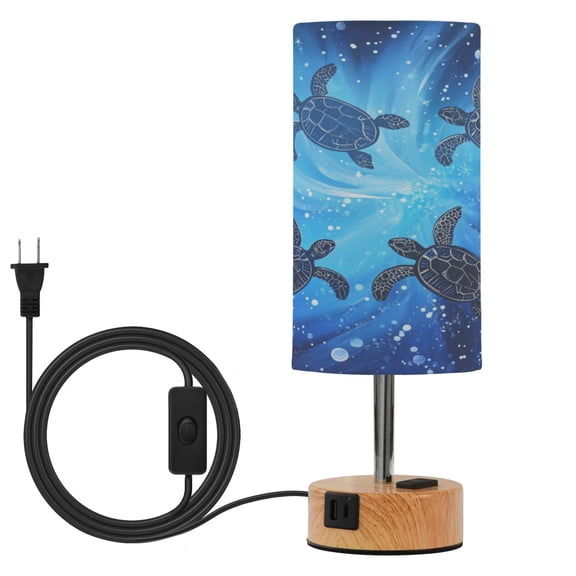 Touch Control Table Lamp with LED Bulb Bedside Lamp for Bedroom Living Room Small Sea Turtles