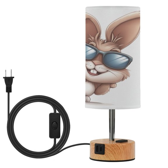 Touch Control Table Lamp with LED Bulb Bedside Lamp for Bedroom Living Room Smiling Cartoon Bunny
