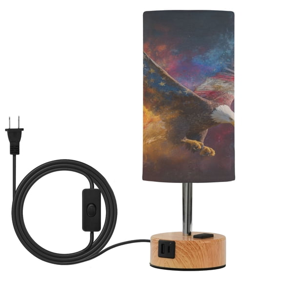 Touch Control Table Lamp with LED Bulb Bedside Lamp for Bedroom Living Room The Majestic Bald Eagle