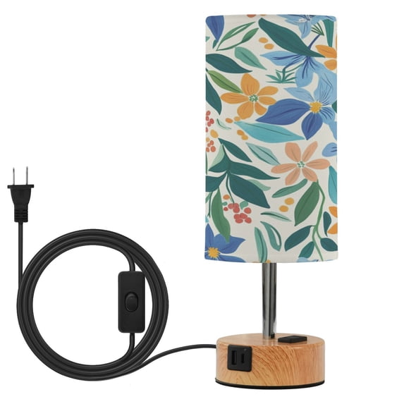 Touch Control Table Lamp with LED Bulb Bedside Lamp for Bedroom Living Room Various Color Flowers