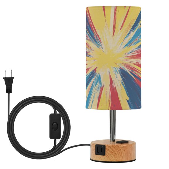 Touch Control Table Lamp with LED Bulb Bedside Lamp for Bedroom Living Room Vibrant Yellow Rays