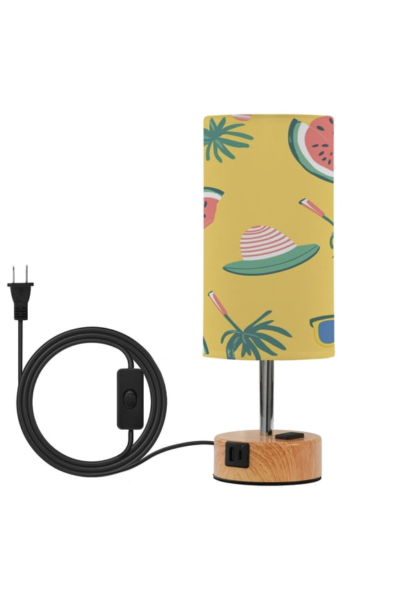 Touch Control Table Lamp with LED Bulb Bedside Lamp for Bedroom Living Room Watermelon and Beach Hat