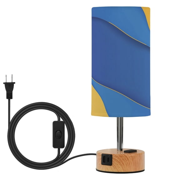 Touch Control Table Lamp with LED Bulb Bedside Lamp for Bedroom Living Room Wavy Shapes and Dots