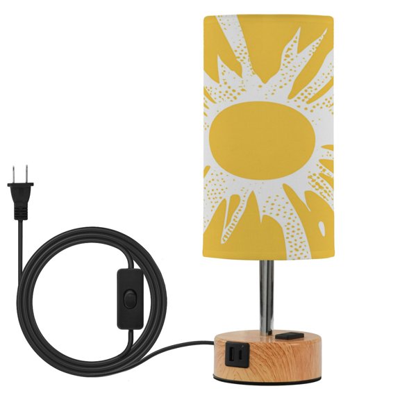Touch Control Table Lamp with LED Bulb Bedside Lamp for Bedroom Living Room Yellow Sun Rays