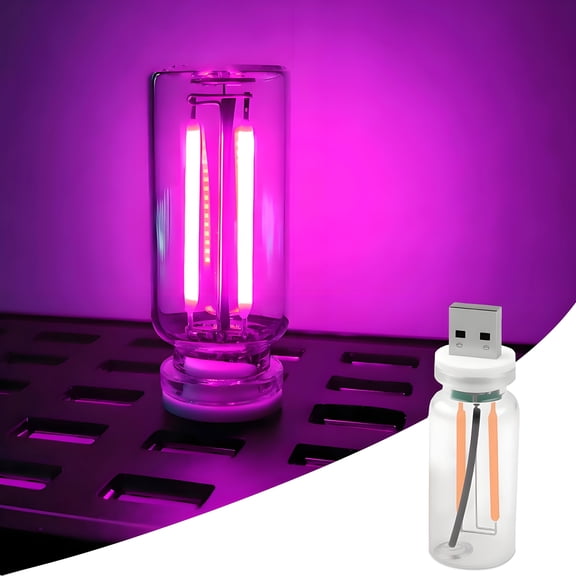 CHENALIN Retro Car USB Night Light, Touch Control Mini LED Lamp for Car Interior, Camping, Party, Holiday, Bedroom, Desktop - Purple