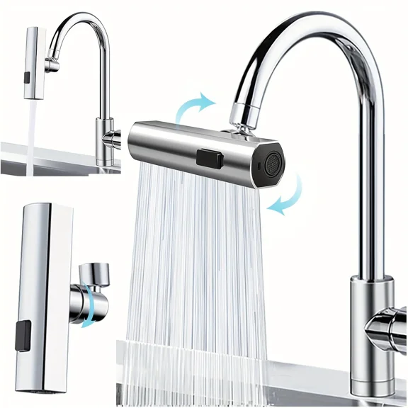 Unbranded Touch-Controlled 360 Degree Swivel Waterfall Kitchen Faucet, Chrome Finish, Zinc Alloy, 1 Pack
