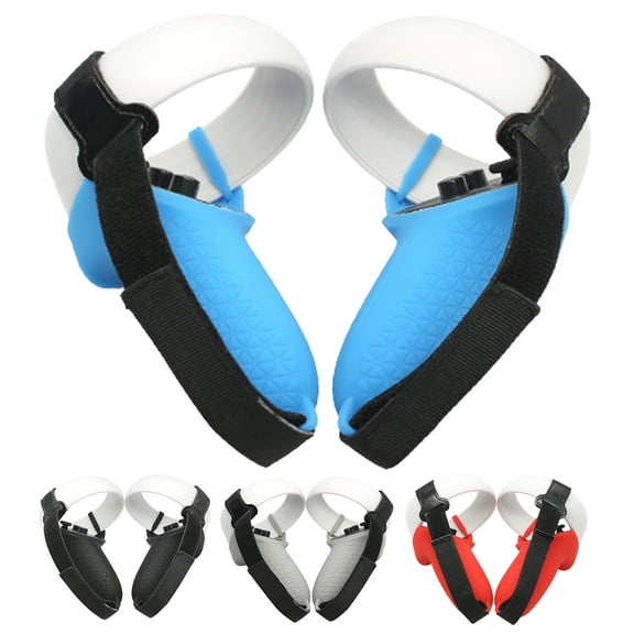 Touch Controller Grip Cover for Oculus Quest 2 Semi Enclosed Silicone Cover Adjustable Wrist Strap Anti Slip and Anti Fall Protective Sleeve